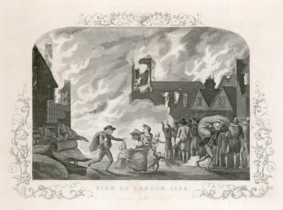 Großer Brand von London, 1666, 19. Jahrhundert von Unbekannt