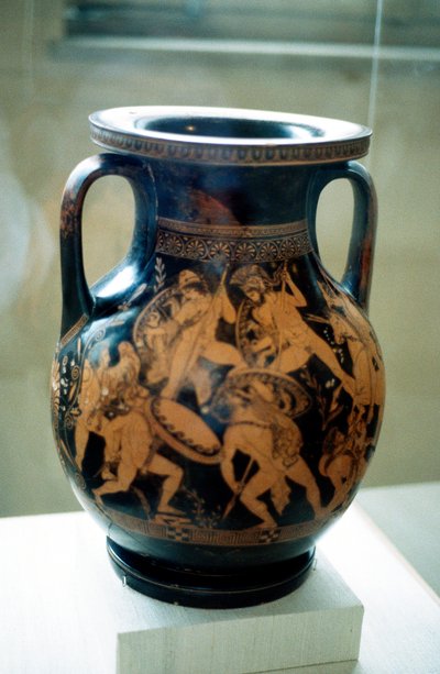 Griechische Vase mit Figuren von kämpfenden Kriegern von Unbekannt