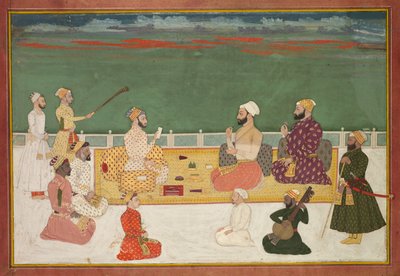 Gruppenporträt von Rajas umgeben von der höfischen Gefolgschaft, um 1700-20 von Unbekannt