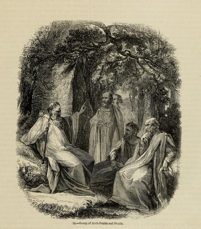 Gruppe von Erz-Druiden und Druiden aus dem Buch Old England: A Pictorial Museum, 1845 von Unbekannt