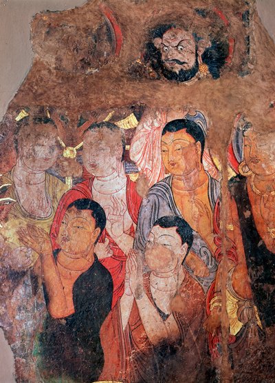 Gruppe von Mönchen und Bodhisattvas, 9.-10. Jahrhundert von Unbekannt