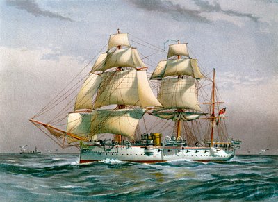 HMS Calliope, Royal Navy 3. Klasse Kreuzer, um 1890-1893 von Unbekannt
