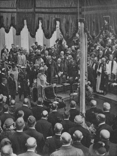 Seine Majestät der König legt den Grundstein des neuen Lloyds-Gebäudes, 23. Mai 1925, 1928 von Unbekannt