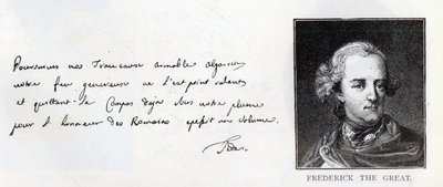 Handschrift und Unterschrift von Friedrich dem Großen, König von Preußen von Unbekannt