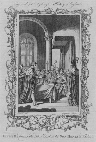Heinrich II serviert das erste Gericht am Tisch seines Sohnes Heinrich von Unbekannt