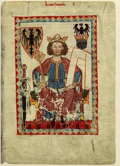 Heinrich VI 1165-1197, Heiliger Römischer Kaiser aus dem Codex Manesse von Unbekannt