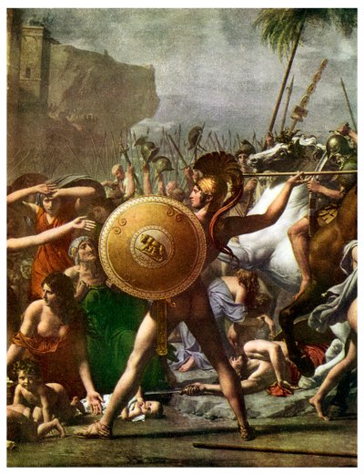Heldenverehrung: Detail aus Die Intervention der Sabinerinnen, 1799 von Unbekannt