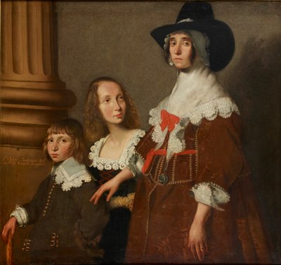 Hester Tradescant und ihre Stiefkinder, John und Frances von Unbekannt