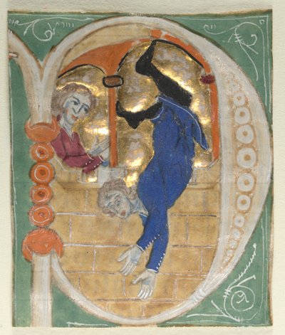 Historisierte Initiale P aus einer Bibel, 1200er von Unbekannt