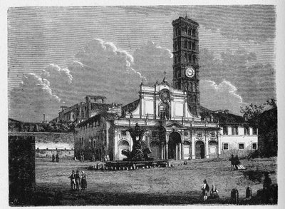 Geschichte des antiken Rom. Santa Maria in Cosmedin ist eine kleine Basilika in Rom, Italien. Sie befindet sich im Rione Ripa. von Unbekannt