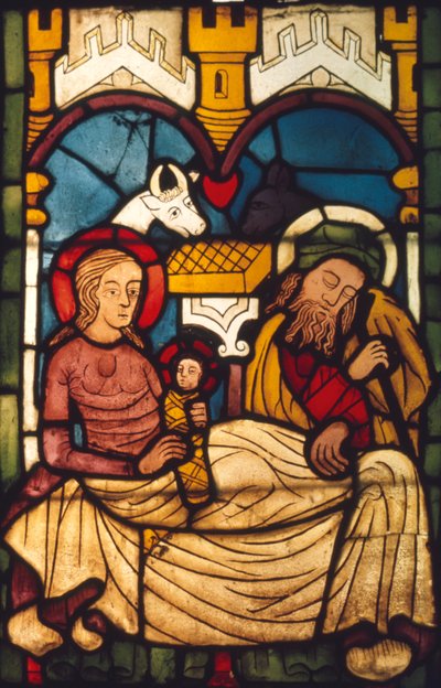 Heilige Familie im Stall aus einer schwedischen Kirche, 20. Jahrhundert von Unbekannt