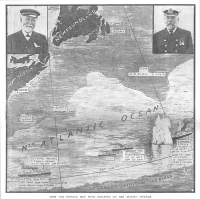 Wie die Titanic bei ihrer Jungfernfahrt auf ein Unglück traf, 20. April 1912 von Unbekannt