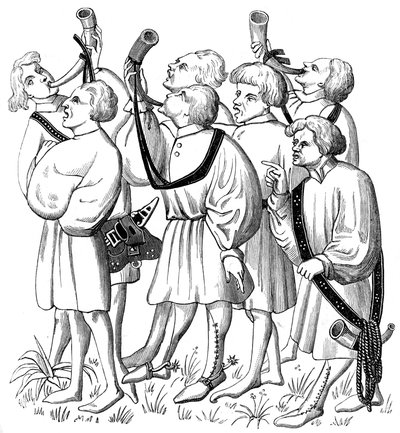 Wie man schreit und Hörner bläst, 15. Jahrhundert, 1849 von Unbekannt