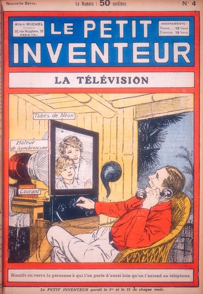 Idee für ein Videotelefon mit Neonröhren zur Bildanzeige, ca. 1927 von Unbekannt