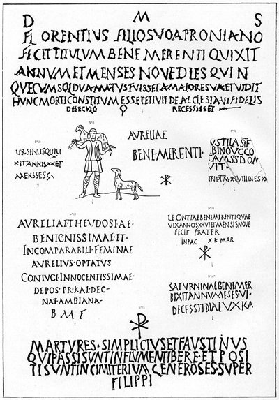 Inschriften aus den Katakomben, Rom, 1926 von Unbekannt