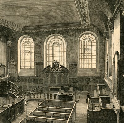 Innenraum von St. Michaels, Wood Street, 1876, 1897 von Unbekannt