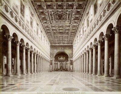 Innenansicht der Basilika St. Paul vor den Mauern, Rom, Italien, spätes 19. oder frühes 20. Jahrhundert von Unbekannt