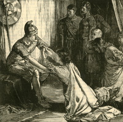 Interview zwischen Coriolanus und seiner Frau und Mutter, 1890 von Unbekannt