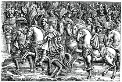 Interview zwischen Franz I. und Heinrich VIII. auf dem Feld des Goldenen Tuchs, 1520, 1870 von Unbekannt