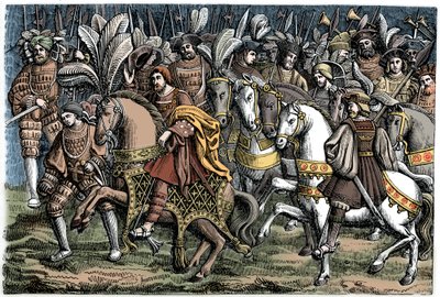Interview zwischen Franz I. und Heinrich VIII. auf dem Feld des Goldenen Tuchs, 1520, 1870 von Unbekannt