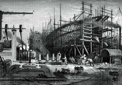 Eisenschiff, Messrs Samudas Werft, Isle of Dogs, London, ca. 1880 von Unbekannt