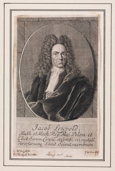 Jacob Leupold, deutscher Physiker und Maschinenbauingenieur, ca. 1700 von Unbekannt
