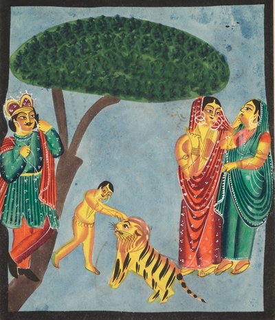 Jatayu, Ramas mythischer Vogel hindert Ravanas Streitwagen, versucht die Entführung von Sita zu verhindern, 1800er von Unbekannt