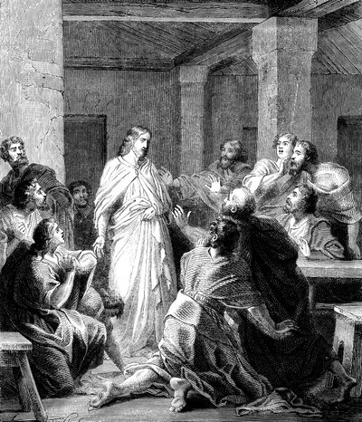 Jesus Christus erscheint seinen Jüngern nach seiner Auferstehung von Unbekannt