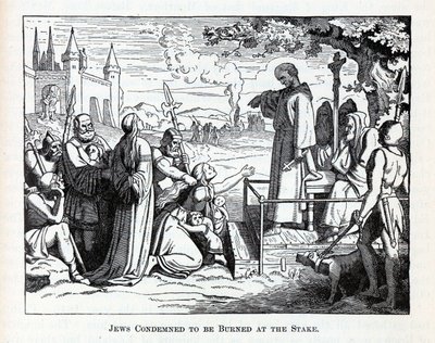 Juden zum Verbrennen auf dem Scheiterhaufen verurteilt, 1882 von Unbekannt