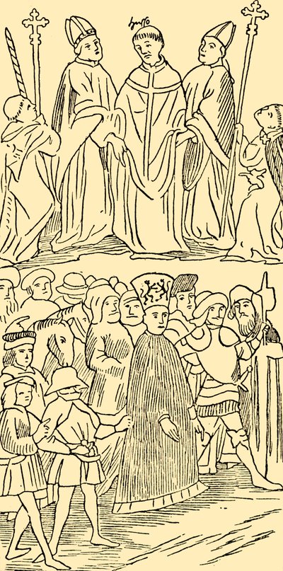 Johann Huss verurteilt und zur Hinrichtung geführt, ca. 1930 von Unbekannt