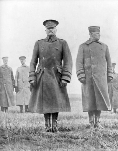John Pershing und Hunter Liggett, amerikanische Generäle des Ersten Weltkriegs, März 1918 von Unbekannt