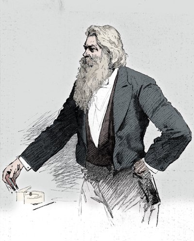 Joseph Wilson Swan, britischer Physiker und Chemiker, demonstriert Elektromagnetismus, 1889 von Unbekannt