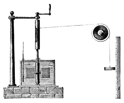 Joules Apparat zur Bestimmung des mechanischen Äquivalents der Wärme, 1872 von Unbekannt