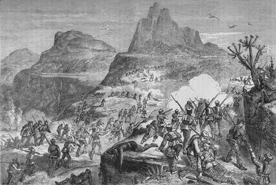 Kaffir-Krieg - Angriff auf eine einheimische Position, ca. 1880 von Unbekannt