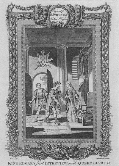 König Edgars erstes Interview mit Königin Elfrida, um 1787 von Unbekannt