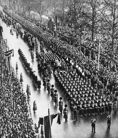 Begräbnisprozession von König George V. entlang der Piccadilly, London, 28. Januar 1936 von Unbekannt