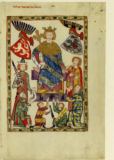 König Wenzel II. von Böhmen aus dem Codex Manesse, zwischen 1305 und 1340 von Unbekannt