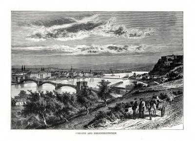 Koblenz und Festung Ehrenbreitstein, Deutschland, 1879 von Unbekannt