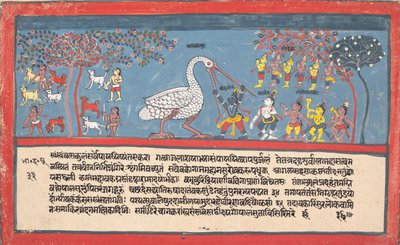 Krishna tötet Bakasura, den Kranichdämon von Unbekannt