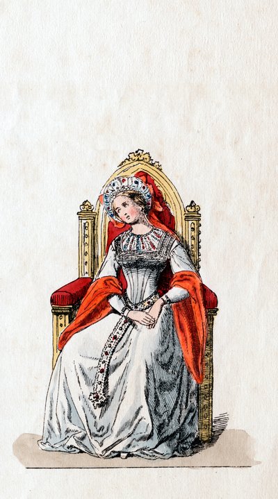 Hofdame, Kostümentwurf für Shakespeares Stück, Heinrich VIII., 19. Jahrhundert von Unbekannt
