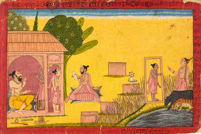 Lakshmana in der Einsiedelei, Blatt aus einem Ramayana, ca. 1690-1710 von Unbekannt