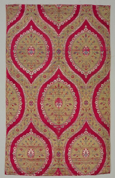 Lampas mit floralen Medaillons im ogivalen Gitter, 1550-1575 von Unbekannt