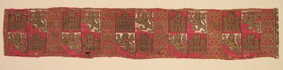 Lampas mit Heraldik von Kastilien und León, von einem königlichen christlichen Gewand von Unbekannt