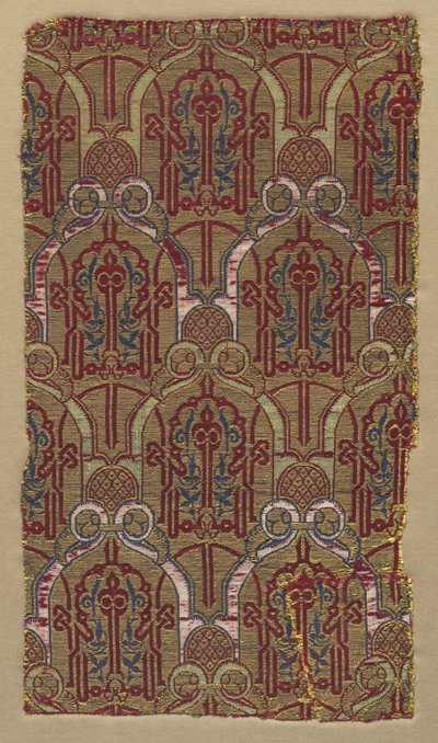 Lampas mit Palmettenbögen mit Alhambra-Wandmuster, 1300er Jahre von Unbekannt