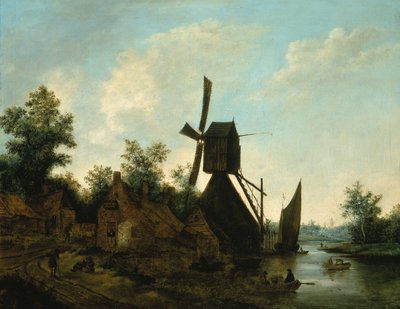 Landschaft Windmühle, 17. Jahrhundert von Unbekannt