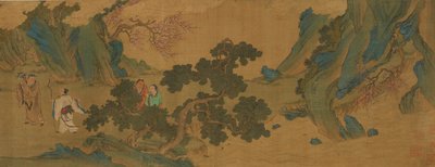 Landschaft mit daoistischen Unsterblichen in den Bergen, Ming- oder Qing-Dynastie, 17. Jahrhundert von Unbekannt