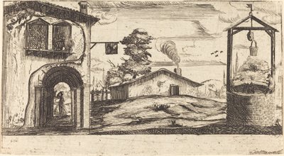 Landschaft mit einem Brunnen von Unbekannt