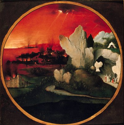 Landschaft mit der Zerstörung von Sodom und Gomorrha von Unbekannt