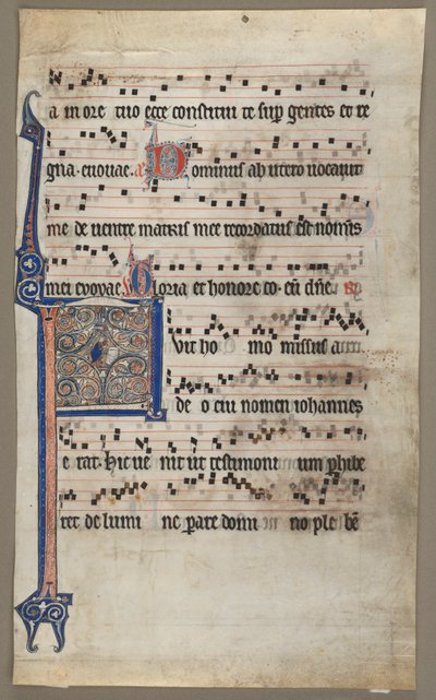 Blatt aus einem Choralbuch: Verkündigung an Zacharias, um 1265 von Unbekannt