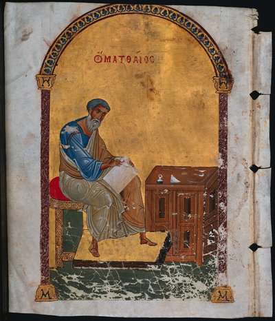 Blatt aus einem Lektionar mit St. Matthäus, 1057-1063 von Unbekannt